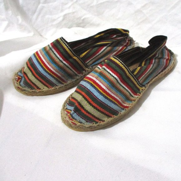 MADE IN FRANCE Shoes - NEW MADE IN FRANCE ESPADRILLE Shoe RAINBOW STRIPE PRIDE Canvas SLIPPER  LOAFER